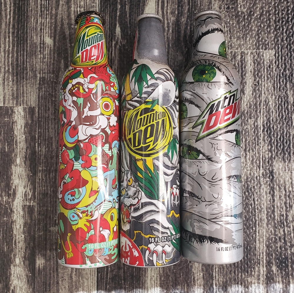 Collectible Mountain Dew bottles